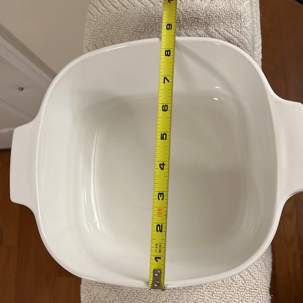 Vintage Corningware Cornflower Blue Square Baking Dish Glass Lid 3 Quart